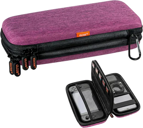 Miniatura 11 de Estuche de transporte rígido de doble capa, organizador de artículos electrónicos con múltiples bolsillos, bolsa portátil con cremallera para cable