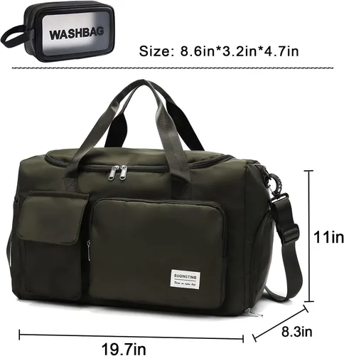 Miniatura 2 de Bolsa de Gimnasio Pequeña para Mujer, Bolsa de Lona de Viaje, Bolsa de Fin de Semana con Compartimento para Zapatos