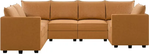 Miniatura 5 de Naomi Home Elizabeth - Sofá modular modular convertible en forma de U con diván de gran tamaño, para sala de estar grande, sofá seccional