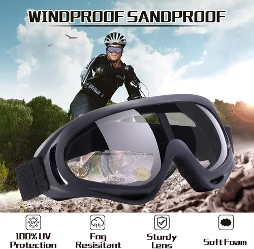Miniatura 2 de Paquete de 2 gafas para motocicleta, ATV a prueba de polvo, para esquí, carreras, equitación, todoterreno, impermeable, motocross
