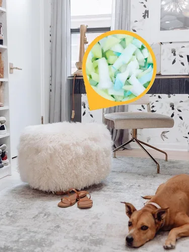 Miniatura 7 de BCU Relleno de funda para silla de puf, de alta elasticidad, espuma viscoelástica triturada, relleno de cojín de sofá, relleno de cama