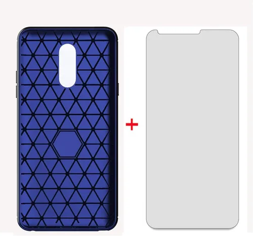Miniatura 3 de Asuwish Funda para LG Stylo 4 con protector de pantalla de vidrio templado y accesorios para celular, funda delgada y suave de goma de silicona Azul