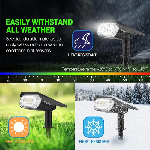 Miniatura 3 de Focos solares para exteriores de 1000 lúmenes, 64 LED IP67, iluminación de paisaje impermeable con 4 modos, foco solar 2 en 1 y luz de camino