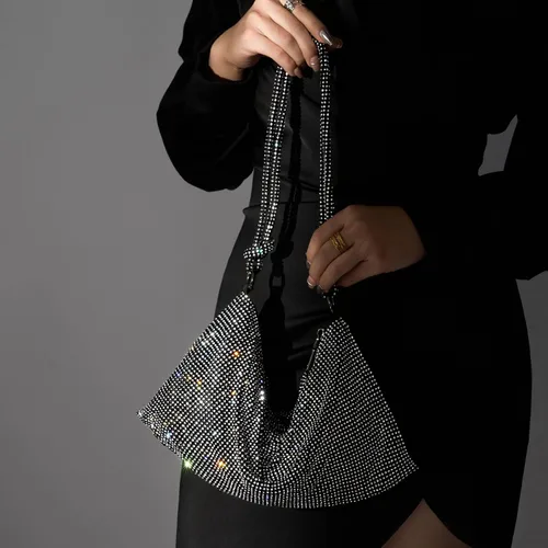Miniatura 4 de SWEETV Bolso de noche para mujer, bolso de mano con diamantes de imitación para formalbodacóctelbaile de graduaciónfiestaclub, bolsas Hobo