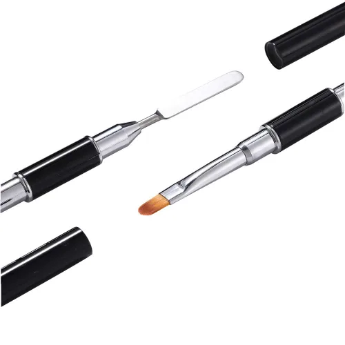 Miniatura 3 de Bertoo - Cepillo y recogedor de gel de uñas de poligel, herramienta de cepillo de uñas de gel de acero inoxidable de doble extremo para cepillos