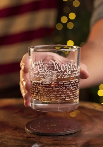 Miniatura 3 de Constitution Of The United States - Vaso de whisky a la antigua usanza, regalo patriótico We The People American USA - 10 oz - Fabricado en Estados