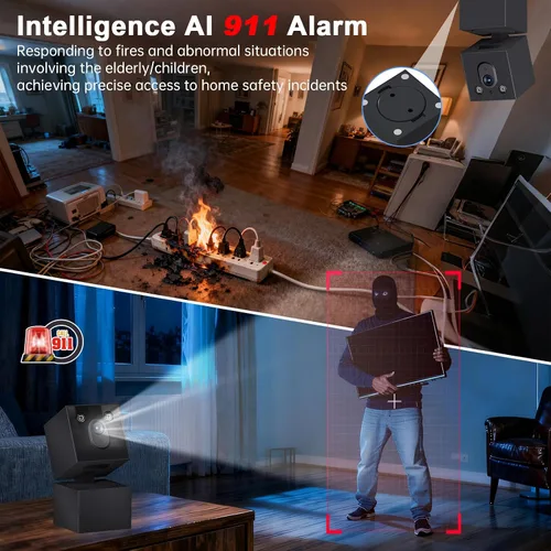 Miniatura 8 de Cámara interior - Cámara WiFi 5G y 2.4G para seguridad del hogar, cámaras de seguridad 2K para perro/mascota/bebé, panorámica/inclinación de 360°
