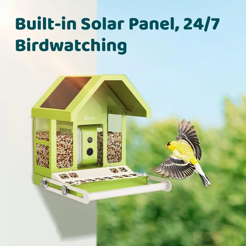 Miniatura 7 de Birdfy Comedero inteligente para pájaros con cámara, alimentador de pájaros de metal duradero para exteriores, detección automática y grabación