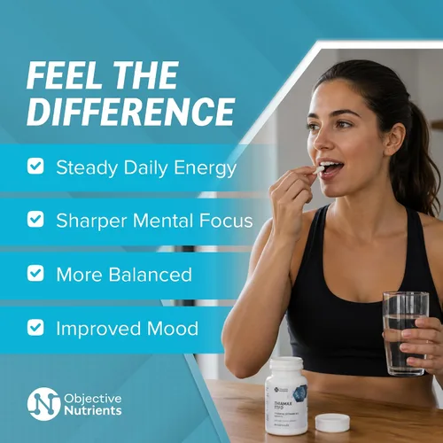 Objective Nutrients Thiamax Vitamina B1 (tiamina TTFD), el original, sin rellenos tóxicos, apoya el metabolismo energético, dosis alta, probado por