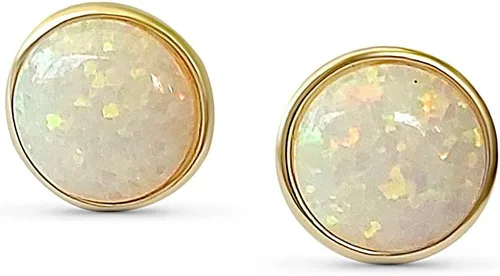 Miniatura 7 de Aretes de ópalo – Aretes de tuerca de 0.236 in – Aretes minimalistas de ópalo para mujer