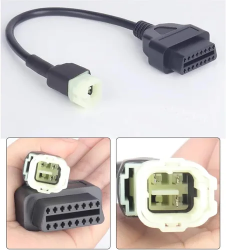 Miniatura 2 de Cable adaptador de 4 pines a OBD de 16 pines para motocicleta Hong-da