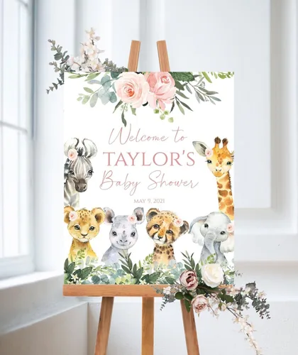 Miniatura 28 de Generic Greenery - Letrero personalizado para baby shower, 12 x 18 pulgadas, plástico, resistente a la intemperie y a la decoloración, letrero