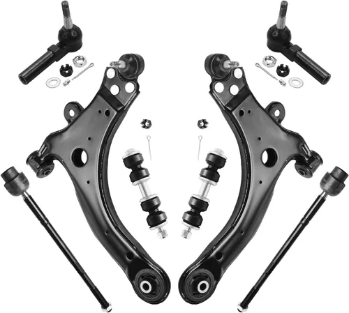 Miniatura 405 de Detroit Axle - Kit de brazos de control de extremo delantero de 8 piezas para Dodge Dakota 00-04, Durango 00-03, 4 brazos de control superior e