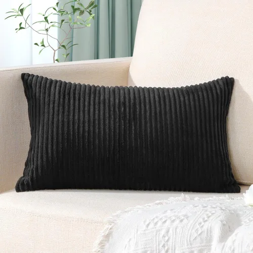 Miniatura 296 de Artscope Fundas de Almohada de Pana a Rayas Acogedoras Súper Suaves Decorativas Cuadradas Fundas de Cojín para Sofá Sillón Dormitorio Decoración