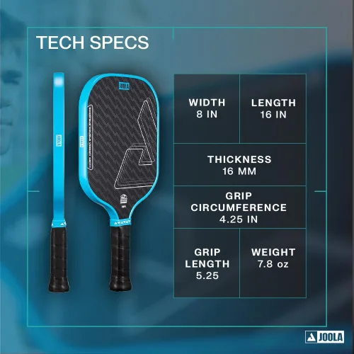 Miniatura 2 de JOOLA Double Vision - Paleta de pickleball de 16mm (0.63 pulgadas) - Forma Signature y estándar - Superficie de aramida para un tacto más suave