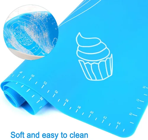 Miniatura 5 de Tapete de silicona para hornear de 27.6 x 19.7 pulgadas con medición, tapete antideslizante para repostería, tapete antiadherente para amasar masa