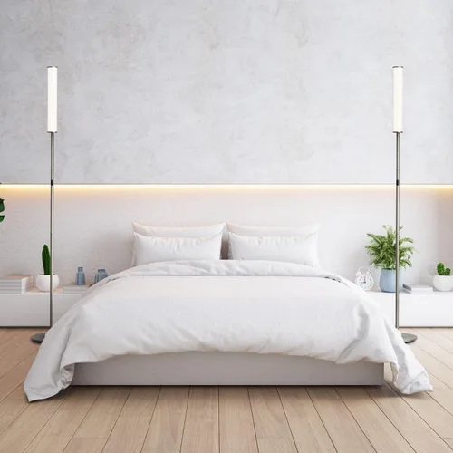 Miniatura 2 de O'Bright Lámpara de pie cilíndrica LED con control remoto, atenuación de rango completo, temperatura de color ajustable 3000K-6000K, lámparas de pie