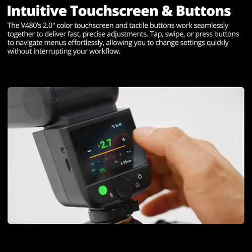 Miniatura 2 de Godox Flash TTL V480N para Nikon, GN50 de alto rendimiento, batería de litio incorporada, 1/8000 HSS, 2.4GX TTL inalámbrico, tiempo de reciclaje