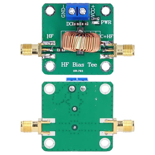 Miniatura 7 de Módulo de T Bias RF Eujgoov 0.2‑180MHz Frecuencia DC Alimentador Filtro con conector SMA-K para antena de radio