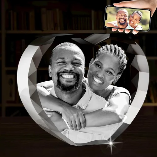 Miniatura 8 de Foto de cristal 3D – Regalos personalizados con tu propia foto para él/ella, mamá, papá, mujeres, hombres, imagen grabada con láser 3D, imagen