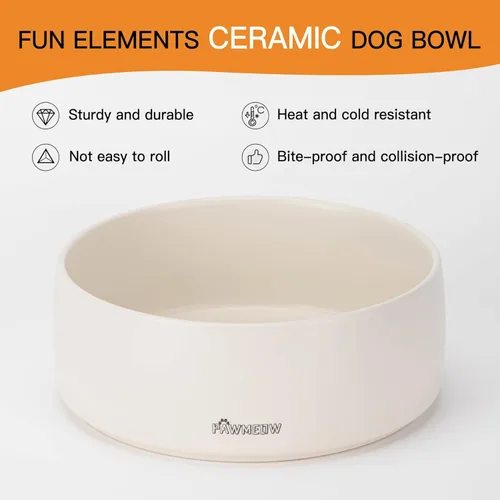 Miniatura 4 de Cuenco de cerámica para perros – Comedero para perros pequeños y medianos de 5.5 pulgadas, resistente a derrames, cuenco moderno y resistente