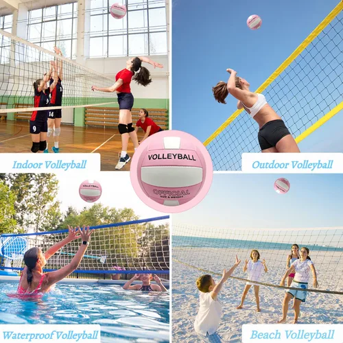 Miniatura 7 de Volleyball Official Size 5 Volleyball for Indoor Outdoor, Soft Touch Volleyballs for Adults Beach Play Pool Game Gym Training Play, Durable Design