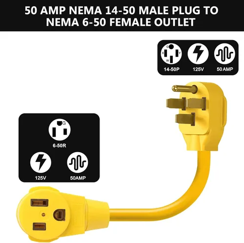 Miniatura 2 de Cable adaptador de soldador, NEMA 14-50P macho a 6-50R hembra, enchufe RV 50 Amp 4 clavijas a 3 clavijas adaptador de enchufe soldador, adaptador