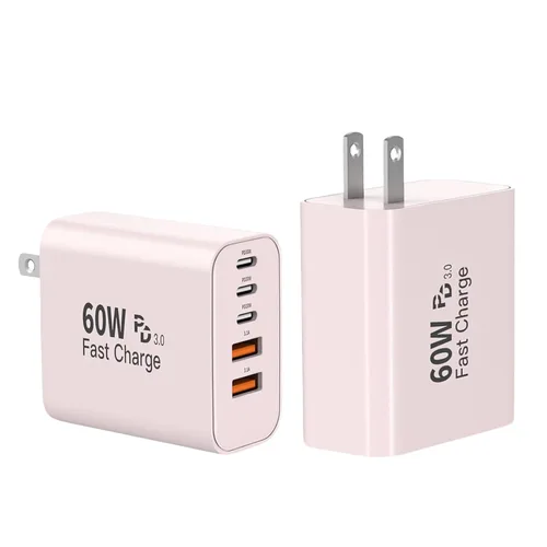 60W iPhone 17 16 Type C Wall Charger Block,2 Pack Apple Multi Fast Charging Blocks for iPhone,QC&Power Adapter for iPhone 17/17 Air/16e/16Pro