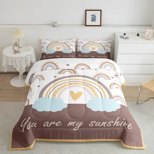 Miniatura 20 de Juego de edredón lindo de perro y gato, tamaño matrimonial, juego de ropa de cama colorido con estampado de patas de cachorro, 3 piezas para niños