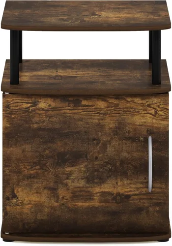 Miniatura 6 de Furinno Jaya - Mesita de noche con puerta, color ámbar y negro