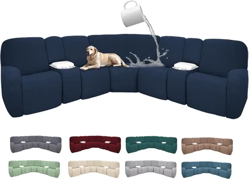 Miniatura 124 de Fundas de sofá reclinable seccional 100% impermeables para sofá reclinable en forma de L, funda de sofá modular de esquina en forma de L, fundas