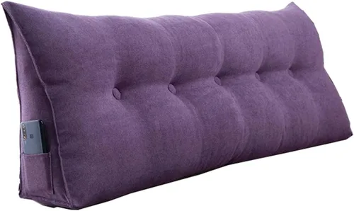 Miniatura 20 de Almohada de cuña para pared de cama, cabecera de almohada de respaldo de cama, almohada de lectura triangular grande, con funda extraíble