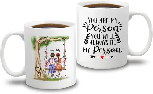 Miniatura 24 de Taza de café blanca de 2 mejores amigos, 11 onzas, 15 onzas, taza de amistad personalizada para mujeres, mejor amiga, mejor amiga, hermana, hermana