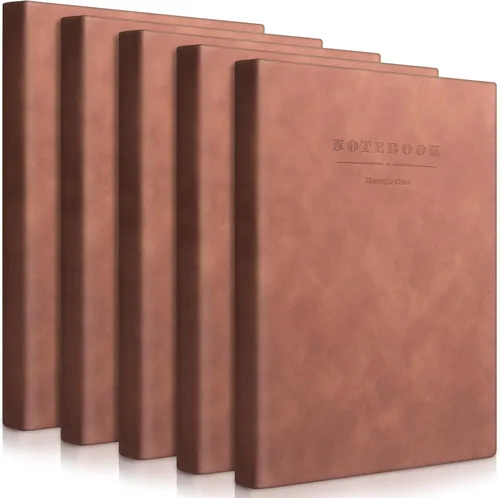 Miniatura 11 de SATINIOR - Paquete de 5 cuadernos A4 grandes, diario de 360 páginas, tapa dura de cuero suave, cuadernos con papel grueso rayado para escribir, Gris