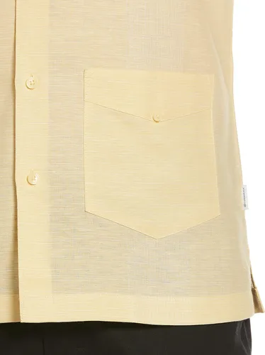 Miniatura 3 de Cubavera Camisa Guaybera de manga corta con botones para hombre, mezcla de lino