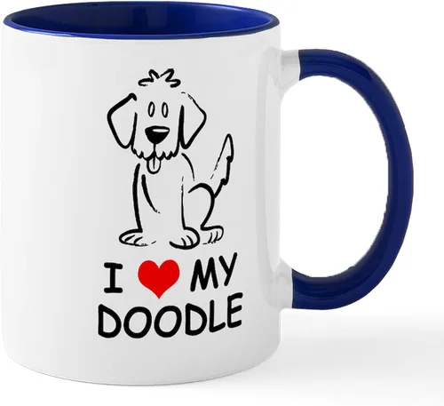 Miniatura 35 de CafePress I Love My Doodle Mugs - Taza de café de cerámica, taza de té, 11 onzas