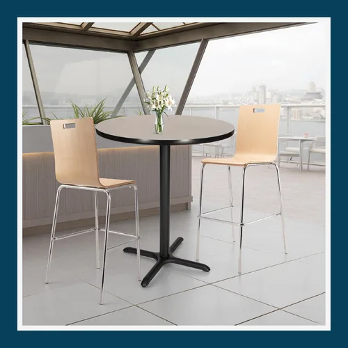 Miniatura 9 de OEF Furnishings OEFCT13636XBGY Mesa de café prémium de grado comercial para restaurante y sala de descanso