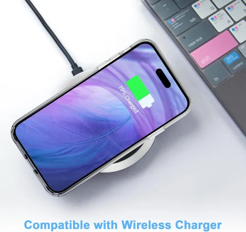 Miniatura 6 de JJGoo Funda transparente compatible con iPhone 15 Pro, funda de teléfono de TPU suave y transparente, a prueba de golpes, funda delgada para Negro