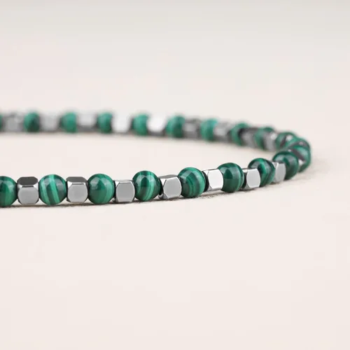 Miniatura 5 de GAVU Pulsera de cuentas de piedra para hombre con cierre de acero inoxidable