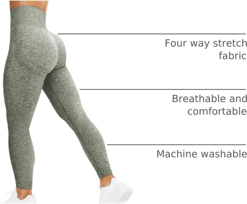 Miniatura 66 de HIGORUN - Leggings sin costuras para mujer, moldeadores, con diseño gráfico de sonrisas, de cintura alta, para el gimnasio, yoga o hacer ejercicio