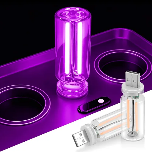Miniatura 8 de SINGARO 2PCS Luces LED USB de noche para automóvil, lámpara retro para decoración de atmósfera automotriz, luces de ajuste táctil
