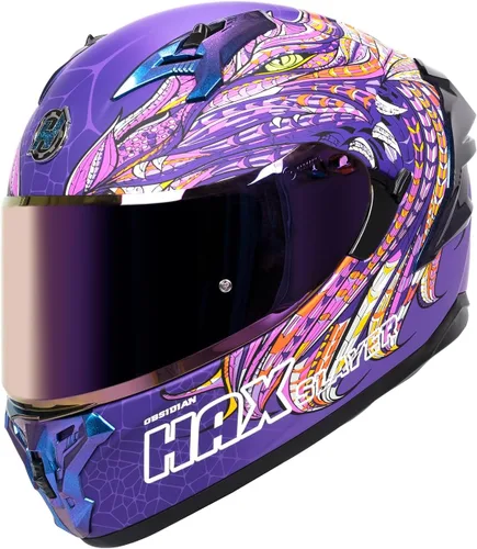 Miniatura 9 de HAX Obsidian Pro Full Face Dual Visor Adult Motorcycle Helmet for Motorbike Street Bike with Pinlock Ready DOT Approved