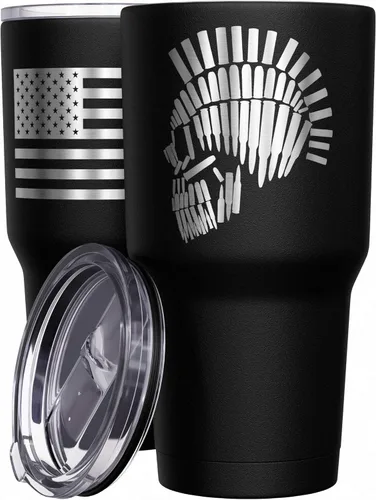 Miniatura 24 de We The People Holsters - Momma Bear - Vaso de café - Taza de viaje de café con bandera americana - Vaso grabado - Vaso termo doble - 30 onzas