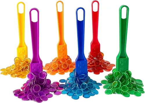 Set de Fichas de Bingo Magnéticas Yuanhe - Varitas Magnéticas de 6 Colores con 600 Fichas Metálicas para Contar y Clasificar, Actividades Educativas