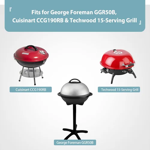 Miniatura 2 de SHINESTAR - Funda de parrilla para George Foreman, impermeable, 600D, resistente, para interiores y exteriores, cubierta de barbacoa redonda pequeña