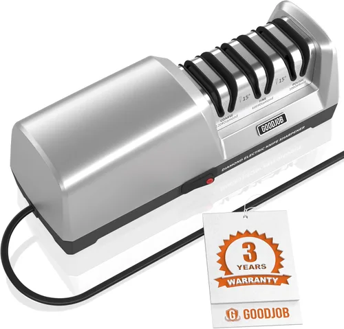 Afilador de cuchillos eléctrico para cuchillos de cocina, sistema automático de afilado de cuchillos profesional goodjob con abrasivos de diamante y