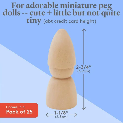 Miniatura 4 de Muñecas de Clavija de Madera, Personas de Clavija de Madera con Forma de Gnomo de 2-3/4 Pulgadas, Paquete de 25 Muñecas de Madera para Jugar