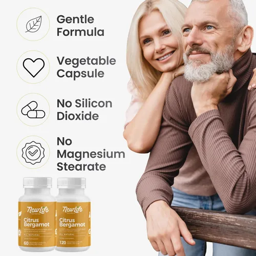 Miniatura 5 de NewLife Naturals Suplementos de bergamota cítrica de 500 mg - Salud del corazón - Suplemento para el bienestar y el envejecimiento - Fórmula