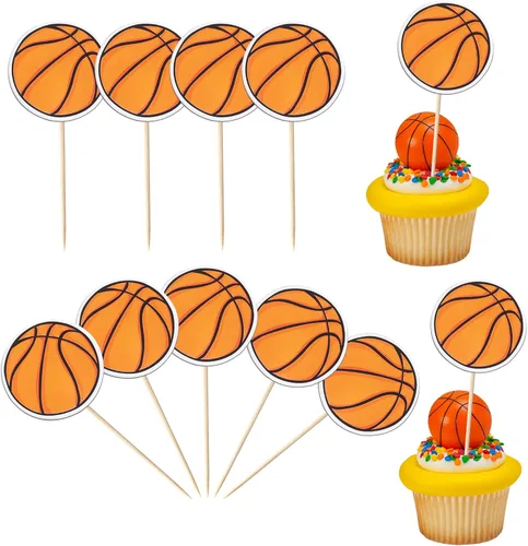 Miniatura 8 de Rsstarxi Paquete de 40 adornos de béisbol para cupcakes con temática de pelota deportiva, para decoración de pasteles de baby shower, temática