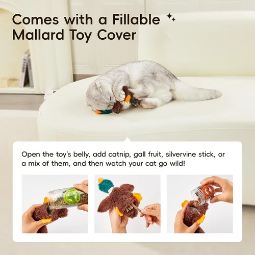 Miniatura 6 de Potaroma Juego de juguetes naturales para gatos con hierba gatera Silvervine y fruta con carcasa de felpa, juguetes orgánicos para gatitos